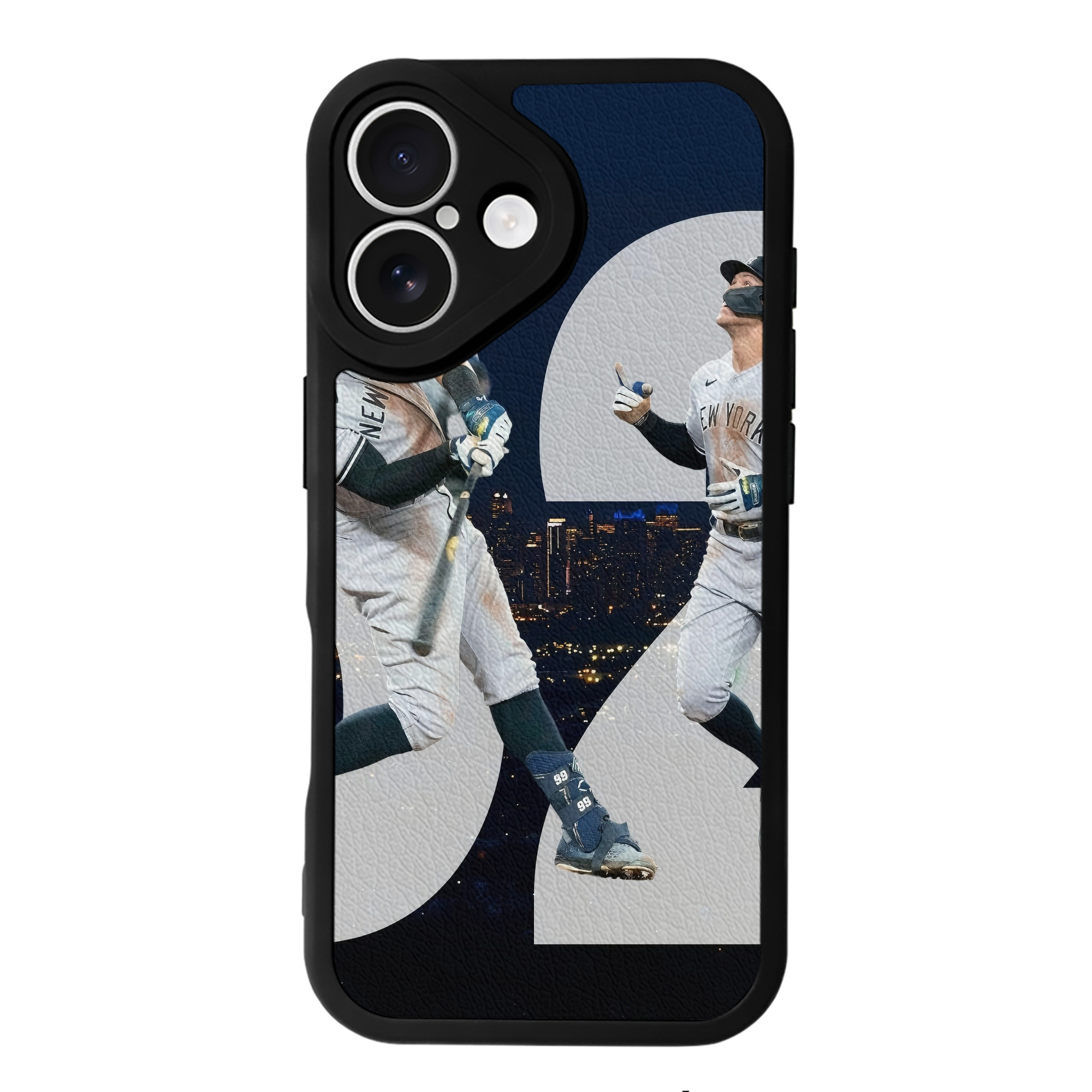 Aaron Judge 62 Home Runs IPhone 16 Silicone Leather Case – UV Print, Lambskin Texture – Perfect Fit, Wireless Charging Compatible, Scratch Resistant, Precise Cutouts – Stylish Protection For IPhone 16